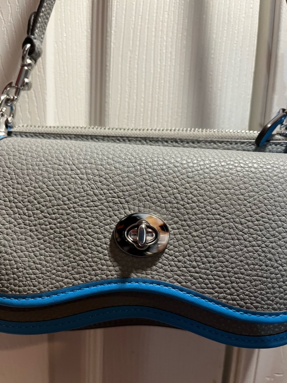 Coach Coachtopia Wavy Double Pouch Crossbody NWT Washed Steel Blue - Picture 2 of 16
